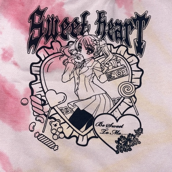 NEW girl ORDER pink tie dye shorts with design on front - Picture 2 of 6